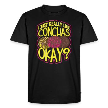 Humour espagnol Conchas Pain mexicain - T-shirt Premium bio Homme - noir - Devant - Nico (187cm)