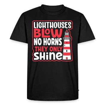 Phare Bord de mer Nautique I Love Phare - T-shirt Premium bio Homme - noir - Devant - Nico (187cm)