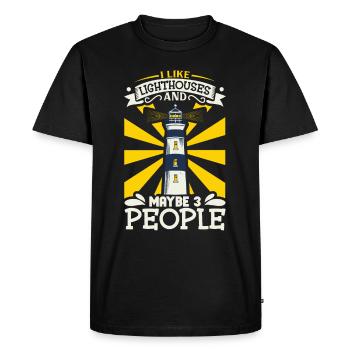 Phare Bord de mer Nautique I Love Phare - T-shirt Premium bio Homme - noir - Devant - Nico (187cm)