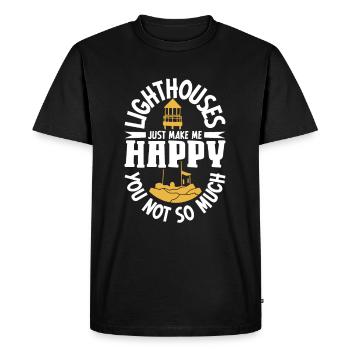 Phare Bord de mer Nautique I Love Phare - T-shirt Premium bio Homme - noir - Devant - Nico (187cm)