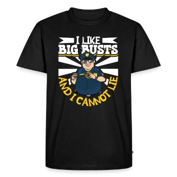 Police Cop Officer Police Office - Men's Premium Organic T-Shirt - black - Front - Nico (187cm)