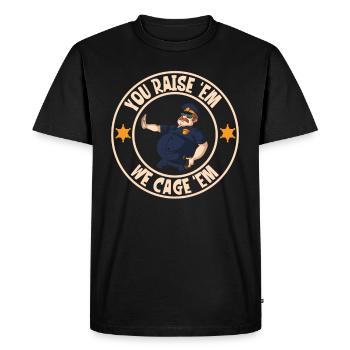 Police Cop Officer Police Office - Men's Premium Organic T-Shirt - black - Front - Nico (187cm)