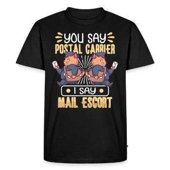 Commis des postes Postlady Postman Post Office - T-shirt Premium bio Homme - noir - Devant - Nico (187cm)