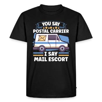 Commis des postes Postlady Postman Post Office - T-shirt Premium bio Homme - noir - Devant - Nico (187cm)