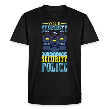 Policier Officier de police Bureau de la police - T-shirt Premium bio Homme - noir - Devant - Nico (187cm)