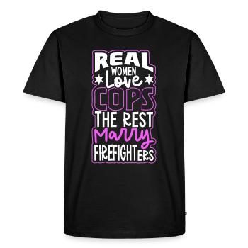 Policier Officier de police Bureau de la police - T-shirt Premium bio Homme - noir - Devant - Nico (187cm)