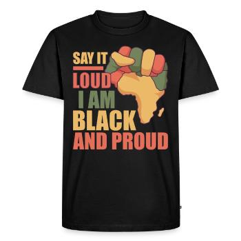 Afro Black Girl Pride Afro Girl Afrocentric - Men's Premium Organic T-Shirt - black - Front - Nico (187cm)