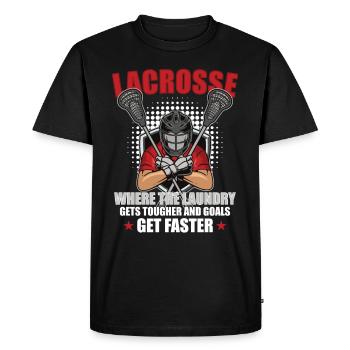 Lacrosse player Lacrosse trainer Lax Player - Men's Premium Organic T-Shirt - black - Front - Nico (187cm)