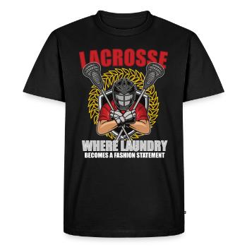 Lacrosse player Lacrosse trainer Lax Player - Men's Premium Organic T-Shirt - black - Front - Nico (187cm)