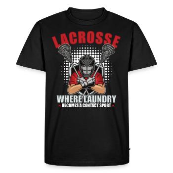 Lacrosse player Lacrosse trainer Lax Player - Men's Premium Organic T-Shirt - black - Front - Nico (187cm)