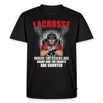 Lacrosse player Lacrosse trainer Lax Player - Men's Premium Organic T-Shirt - black - Front - Nico (187cm)