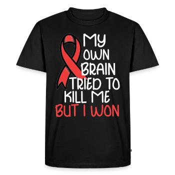 Blague sur la chirurgie cérébrale Cadeau de sensibilisation à la chirurgie cérébrale - T-shirt Premium bio Homme - noir - Devant - Nico (187cm)