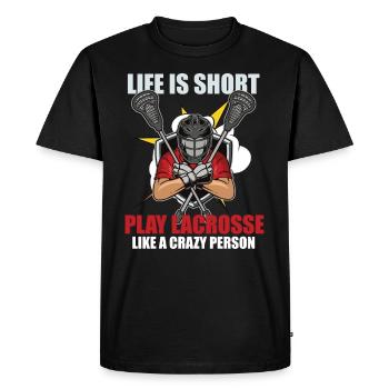 Lacrosse player Lacrosse trainer Lax Player - Men's Premium Organic T-Shirt - black - Front - Nico (187cm)