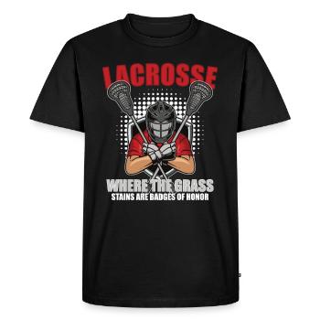 Lacrosse player Lacrosse trainer Lax Player - Men's Premium Organic T-Shirt - black - Front - Nico (187cm)