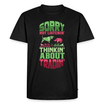 Stock Exchange Traders, Forex Traders, Investor Trading - Men's Premium Organic T-Shirt - black - Front - Nico (187cm)