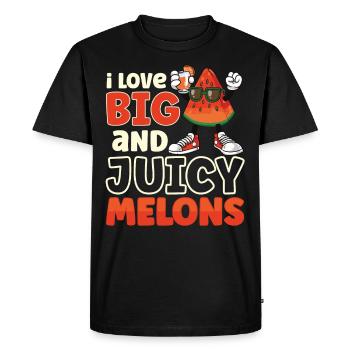Pastèque Funny Fruit Drôle de dicton - T-shirt Premium bio Homme - noir - Devant - Nico (187cm)