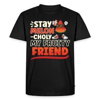 Pastèque Funny Fruit Drôle de dicton - T-shirt Premium bio Homme - noir - Devant - Nico (187cm)
