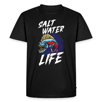 Pêche en eau salée Pêcheur Perche Canne à pêche Bobbe - T-shirt Premium bio Homme - noir - Devant - Nico (187cm)
