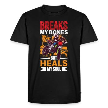 Dirt Bike Dirt Bike Riding Motocross Dirt Biking - T-shirt Premium bio Homme - noir - Devant - Nico (187cm)