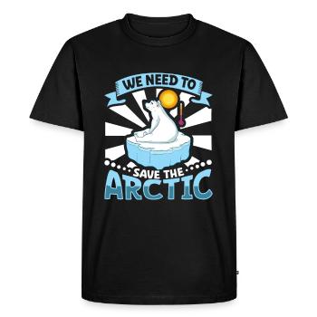 Ours polaire Réchauffement climatique Chasse au phoque arctique Ursus - T-shirt Premium bio Homme - noir - Devant - Nico (187cm)