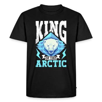 Ours polaire Réchauffement climatique Chasse au phoque arctique Ursus - T-shirt Premium bio Homme - noir - Devant - Nico (187cm)