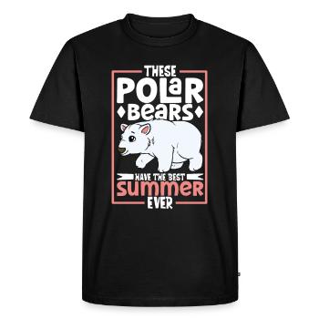 Ours polaire Réchauffement climatique Chasse au phoque arctique Ursus - T-shirt Premium bio Homme - noir - Devant - Nico (187cm)