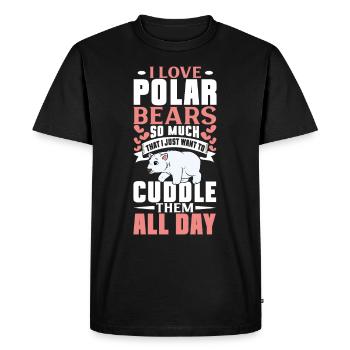 Ours polaire Réchauffement climatique Chasse au phoque arctique Ursus - T-shirt Premium bio Homme - noir - Devant - Nico (187cm)