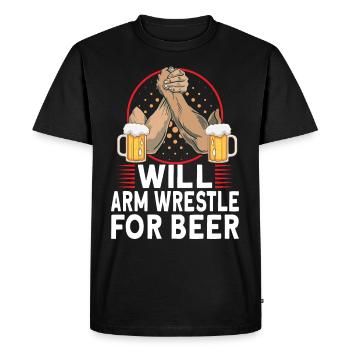 Arm wrestler, arm wrestler, arm wrestler, - Men's Premium Organic T-Shirt - black - Front - Nico (187cm)