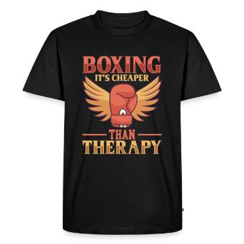 Boxe féminine Boxe féminine Boxeuse féminine - T-shirt Premium bio Homme - noir - Devant - Nico (187cm)