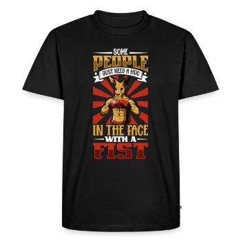 Boxe féminine Boxe féminine Boxeuse féminine - T-shirt Premium bio Homme - noir - Devant - Nico (187cm)
