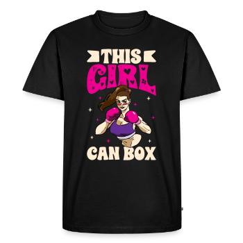 Boxe féminine Boxe féminine Boxeuse féminine - T-shirt Premium bio Homme - noir - Devant - Nico (187cm)