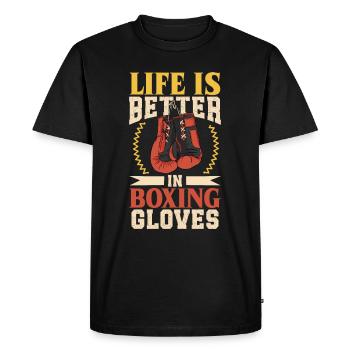 Boxe féminine Boxe féminine Boxeuse féminine - T-shirt Premium bio Homme - noir - Devant - Nico (187cm)