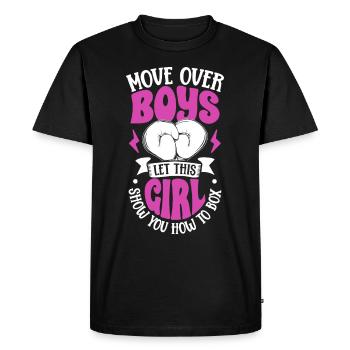 Boxe féminine Boxe féminine Boxeuse féminine - T-shirt Premium bio Homme - noir - Devant - Nico (187cm)