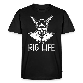 Oilfield Wife Roughneck Oil Drilling Frac crew - Men's Premium Organic T-Shirt - black - Front - Nico (187cm)
