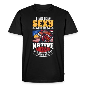 Indian Aborigines History of the Indigenous People - Men's Premium Organic T-Shirt - black - Front - Nico (187cm)