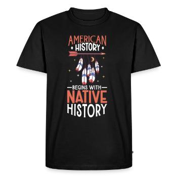 Indian Aborigines History of the Indigenous People - Men's Premium Organic T-Shirt - black - Front - Nico (187cm)