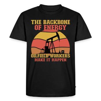 Oilfield Wife Roughneck Oil Drilling Frac crew - Men's Premium Organic T-Shirt - black - Front - Nico (187cm)