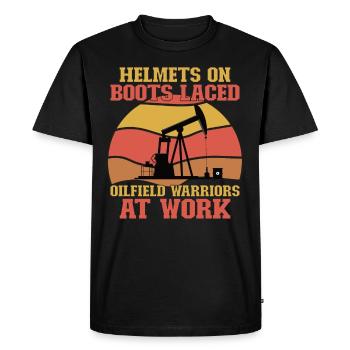 Oilfield Wife Roughneck Oil Drilling Frac crew - Men's Premium Organic T-Shirt - black - Front - Nico (187cm)
