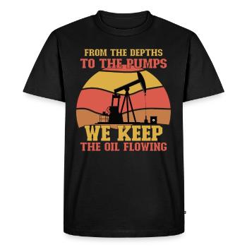 Oilfield Wife Roughneck Oil Drilling Frac crew - Men's Premium Organic T-Shirt - black - Front - Nico (187cm)