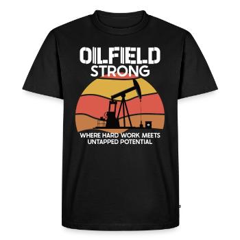 Oilfield Wife Roughneck Oil Drilling Frac crew - Men's Premium Organic T-Shirt - black - Front - Nico (187cm)