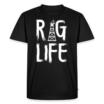 Oilfield Wife Roughneck Oil Drilling Frac crew - Men's Premium Organic T-Shirt - black - Front - Nico (187cm)