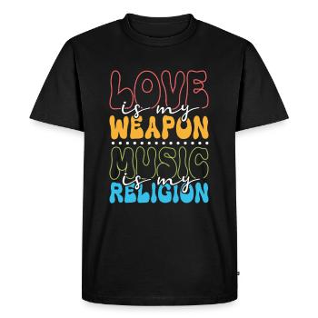 Hippie Lifestyle Flower Power Free Spirit Harmony - Men's Premium Organic T-Shirt - black - Front - Nico (187cm)