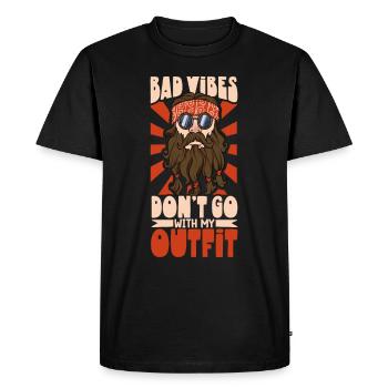 Hippie Lifestyle Flower Power Free Spirit Harmony - Men's Premium Organic T-Shirt - black - Front - Nico (187cm)