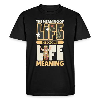 Hippie Lifestyle Flower Power Free Spirit Harmony - Men's Premium Organic T-Shirt - black - Front - Nico (187cm)