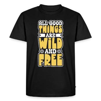 Hippie Lifestyle Flower Power Free Spirit Harmony - Men's Premium Organic T-Shirt - black - Front - Nico (187cm)