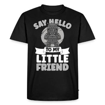 Rhinocéros, Rhinocéros, Safari, Zoo, Sauvage, Faune - T-shirt Premium bio Homme - noir - Devant - Nico (187cm)