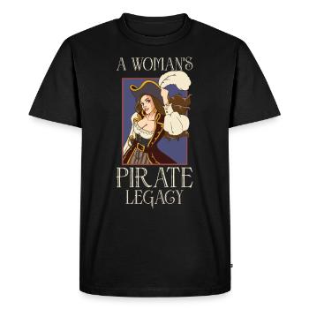 Pirate Bateau Pirate Femme Capitaine Pirate - T-shirt Premium bio Homme - noir - Devant - Nico (187cm)