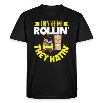 Forklift Driver Warehouse Forklift - Men's Premium Organic T-Shirt - black - Front - Nico (187cm)