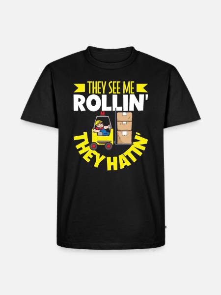 Gabelstaplerfahrer Lager Gabelstapler - Männer Premium Bio T-Shirt - Schwarz