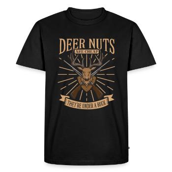 Chasse au cerf Chasseurs de cerfs Saison de chasse au chevreuil Chasse au chevreuil - T-shirt Premium bio Homme - noir - Devant - Nico (187cm)